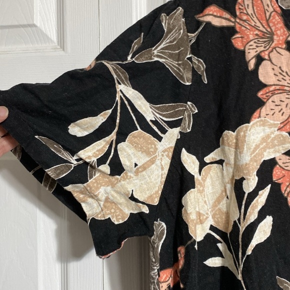 Original linen blend black & peach tunic top dress size XXL - Picture 6 of 14